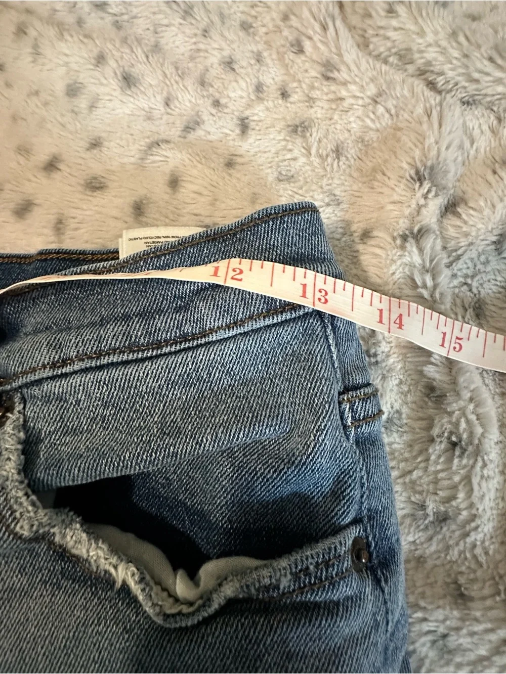 Kensie Medium Blue Distressed Denim Shorts